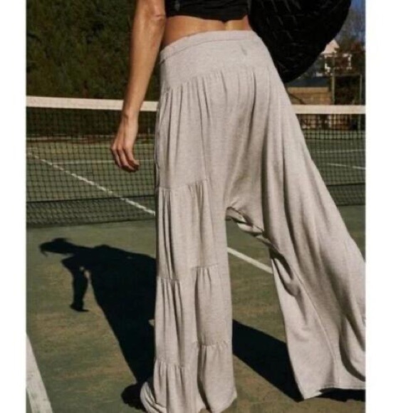 FP Movement Large Pants Stay Low Harem Pants in Heather Gray wide leg - Picture 7 of 12